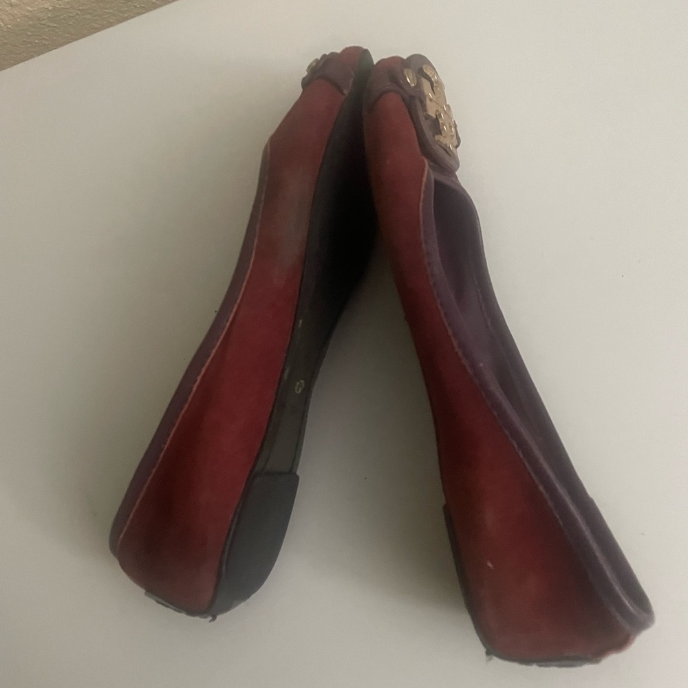 Tory Burch Ballet Flats Leather Maroon For Women - Picture 5 of 10